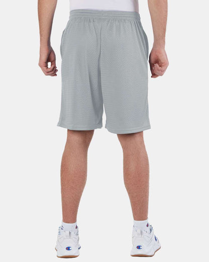 Champion Unisex Polyester Mesh 9" Shorts with Pockets S162 #colormdl_Athletic Grey