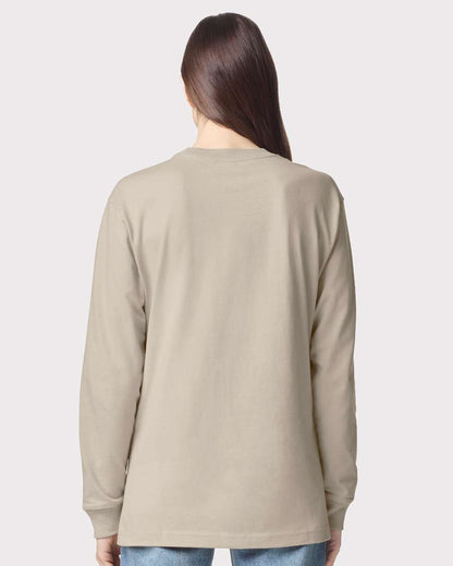 American Apparel Unisex Super Heavyweight Long Sleeve Pocket Tee 9410 #colormdl_Bone