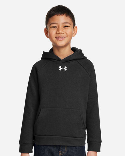 Under Armour Youth Rival Fleece Hooded Sweatshirt 1379792 #colormdl_Black/ White
