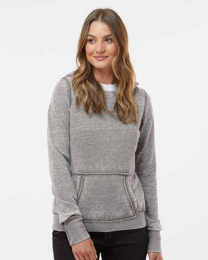 J. America Women's Zen Fleece Hooded Sweatshirt 8912 #colormdl_Cement