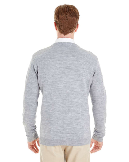 Harriton Men's Pilbloc™ V-Neck Button Cardigan Sweater M425 #colormdl_Grey Heather