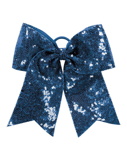 Augusta Sportswear Sequin Cheer Hair Bow 6702 #color_Navy