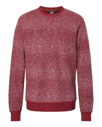 J. America Unisex Aspen Fleece Crewneck Sweatshirt 8712 #color_Burgundy Speck
