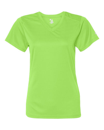 Badger Women’s B-Core V-Neck T-Shirt 4162 #color_Lime