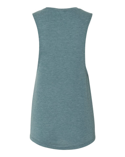 BELLA + CANVAS Women's Flowy Scoop Muscle Tank 8803 #color_Heather Deep Teal