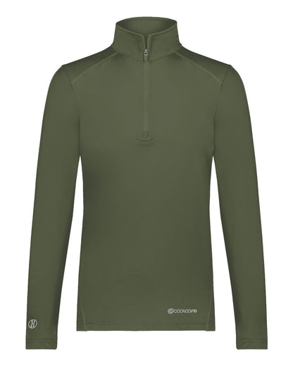 Holloway Women's CoolCore® Quarter-Zip Pullover 222340 #color_Olive