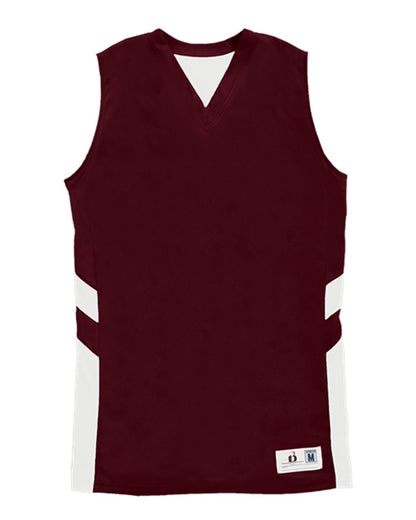 Alleson Athletic B-Pivot Reversible Women's Tank Top 8966 #color_Maroon/ White