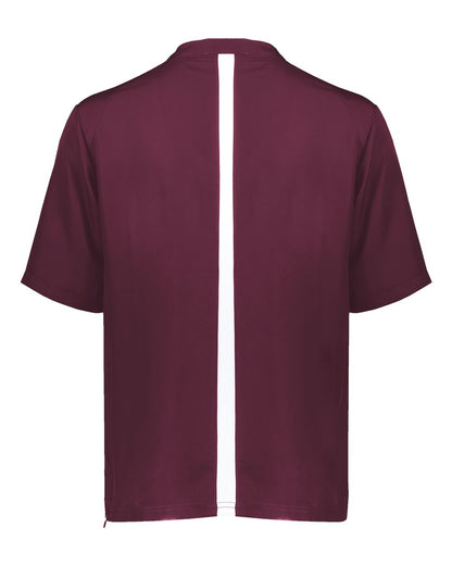 Holloway Men's Clubhouse Short Sleeve Quarter-Zip Pullover 229581 #color_Maroon/ White