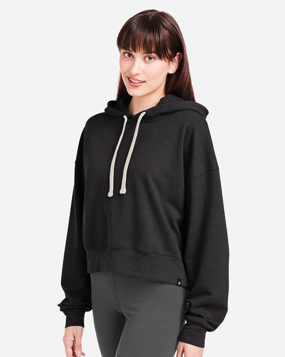 Glyder Women's Vintage Oversized Cropped Hooded Sweatshirt PDP1725 #colormdl_Black