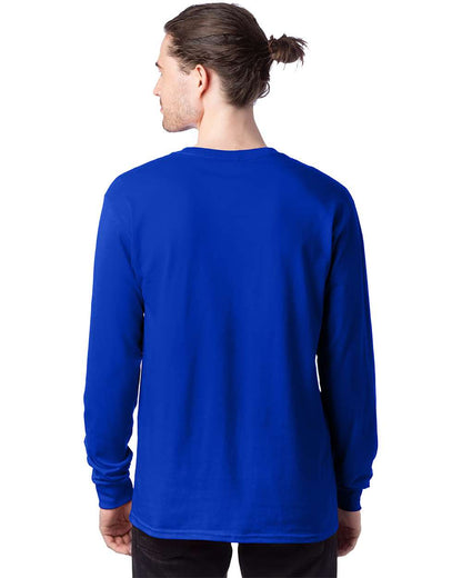 Hanes Essential-T Long Sleeve T-Shirt 5286 #colormdl_Athletic Royal