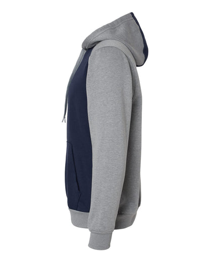 Augusta Sportswear Eco Revive™ Three-Season Triblend Fleece Hooded Sweatshirt 6865 #color_Navy/ Grey Heather