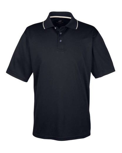 UltraClub Men's Cool & Dry Sport Two-Tone Polo 8406 #color_Black/ Stone