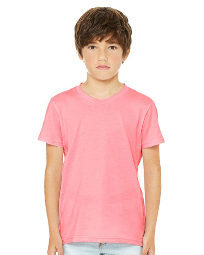 BELLA + CANVAS Youth CVC Jersey Tee 3001YCVC #colormdl_Neon Pink