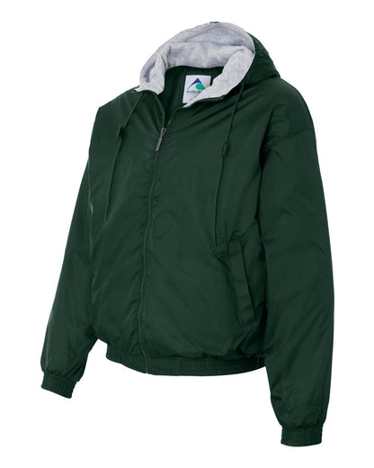 Augusta Sportswear Fleece Lined Hooded Jacket 3280 #color_Dark Green