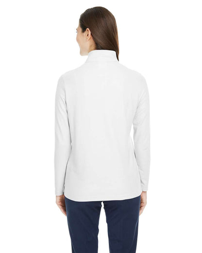 CORE365 Women's Fusion ChromaSoft™ Pique Quarter-Zip Pullover CE405W #colormdl_White