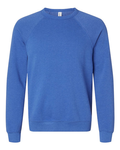 BELLA + CANVAS Sponge Fleece Raglan Crewneck Sweatshirt 3901 #color_Heather True Royal