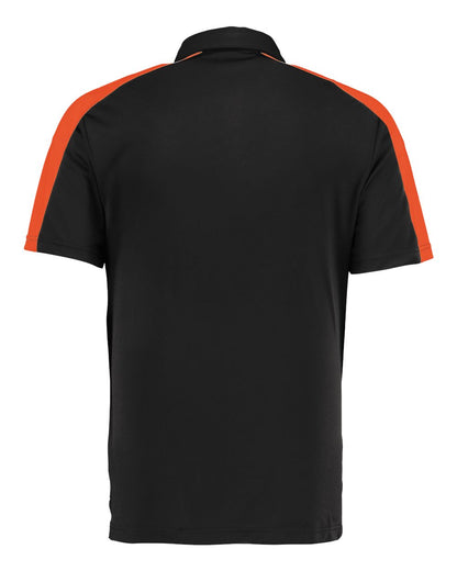 Augusta Sportswear Two-Tone Vital Polo 5028 #color_Black/ Orange