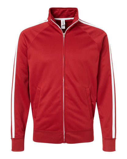 Independent Trading Co. Lightweight Poly-Tech Full-Zip Track Jacket EXP70PTZ #color_Brick Red