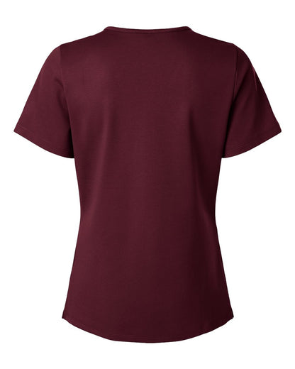 Jaanuu Women's Cesi Ultrasoft Scrub V-Neck Top W30003 #color_Burgundy