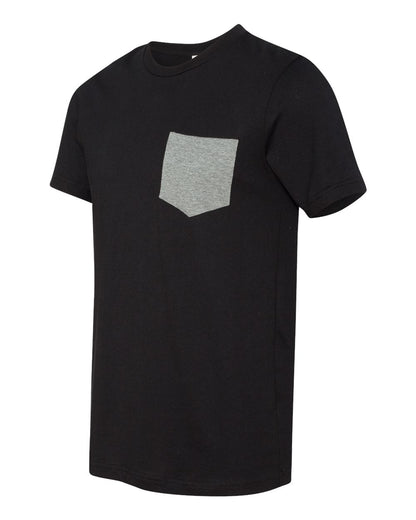 BELLA + CANVAS Jersey Pocket Tee 3021 #color_Black/ Deep Heather