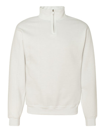 JERZEES Unisex Nublend® Cadet Collar Quarter-Zip Sweatshirt 995MR #color_White