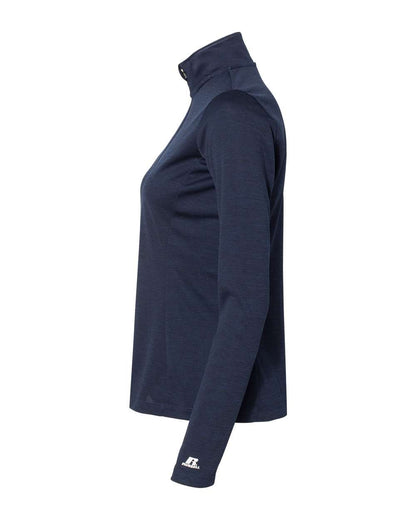Russell Athletic Women's Striated Quarter-Zip Pullover QZ7EAX #color_Navy