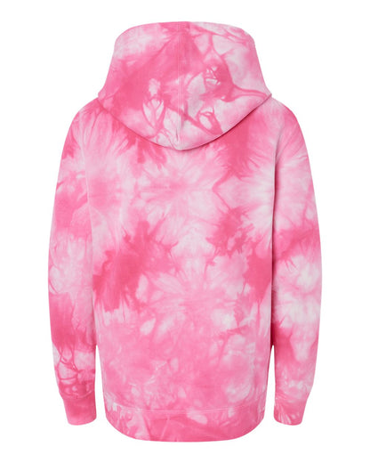 Independent Trading Co. Youth Midweight Tie-Dyed Hooded Sweatshirt PRM1500TD #color_Tie Dye Pink