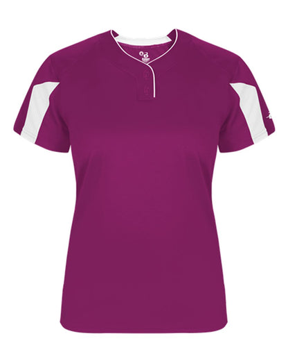 Alleson Athletic Women's Striker Placket 6176 #color_Hot Pink/ White