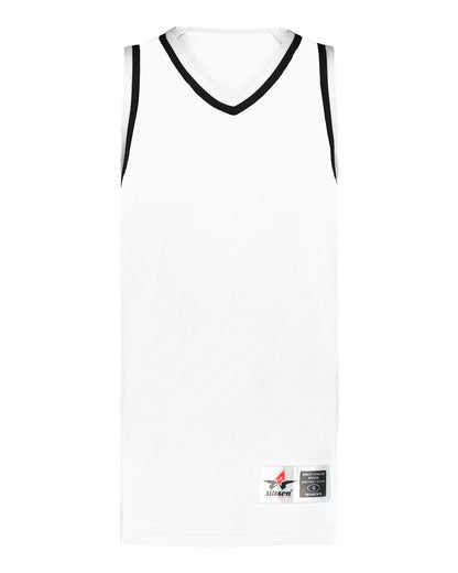 Alleson Athletic Women's Retro Basketball Jersey A55000 #color_White/ Black/ White