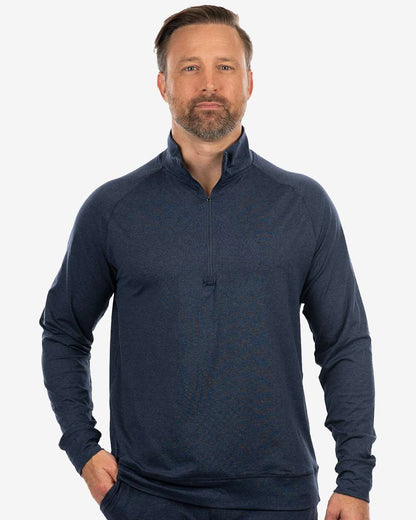 Burnside Men's Dawn to Dusk Quarter-Zip Pullover 8167 #colormdl_Heather Ink Blue