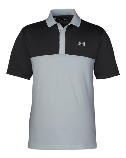 Under Armour Men's Performance 3.0 Colorblock Polo 1377375 #color_Steel/ Black/ Steel