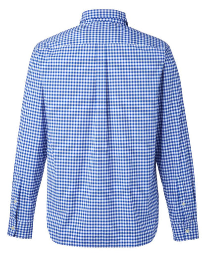 vineyard vines Men's On-The-Go Nylon Gingham Shirt W012060 #color_Martime Blue
