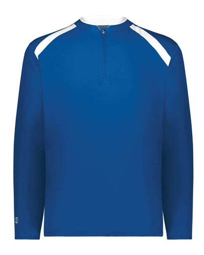 Holloway Men's Clubhouse Quarter-Zip Pullover 229595 #color_Royal/ White
