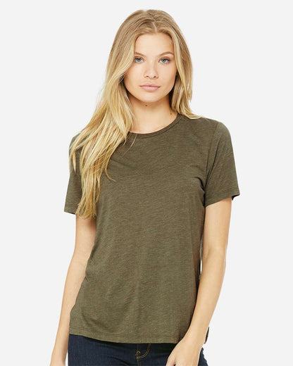 BELLA + CANVAS Women’s Relaxed Fit Triblend Tee 6413 #colormdl_Olive Triblend