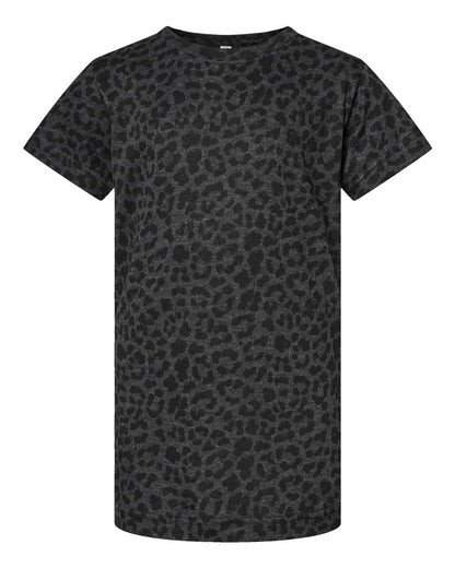 LAT Girls' Fine Jersey Tee 2616 #color_Black Leopard