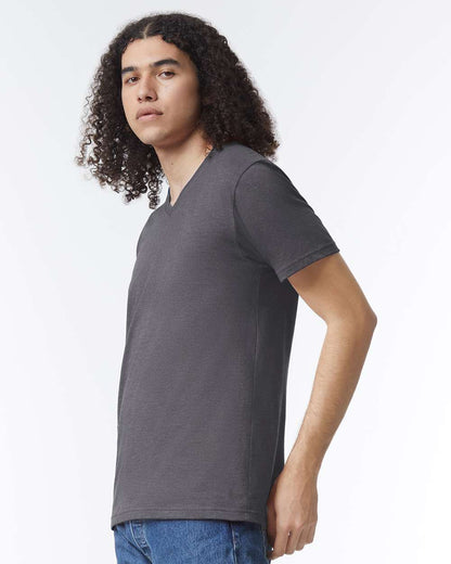 American Apparel CVC V-Neck Tee 2006CVC #colormdl_Heather Charcoal