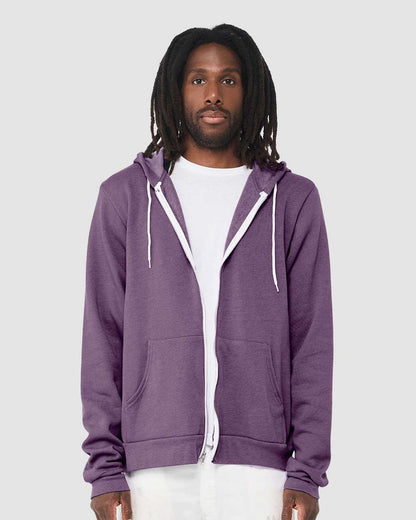 BELLA + CANVAS Sponge Fleece Full-Zip Hoodie 3739 #colormdl_Heather Team Purple