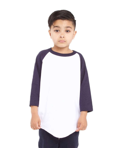 Shaka Wear Youth Three-Quarter Sleeve Raglan SHRAGY #colormdl_White/ Navy