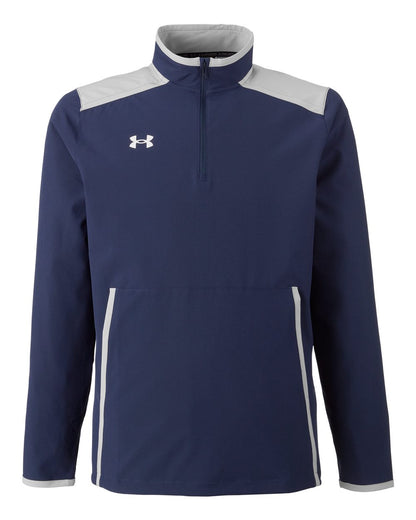 Under Armour Men's Motivate 3.0 Quarter-Zip Pullover 1389611 #color_Midnight Navy/ White