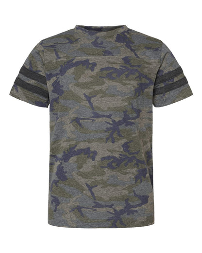 LAT Youth Football Fine Jersey Tee 6137 #color_Vintage Camo/ Vintage Smoke