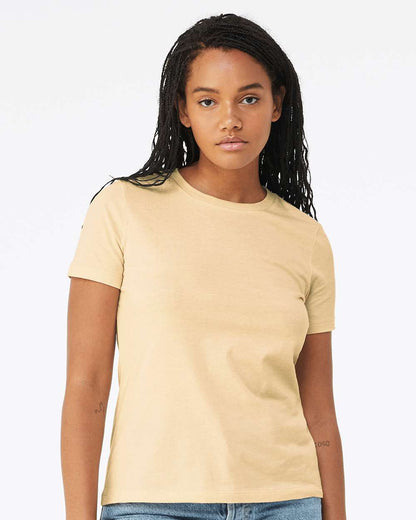 BELLA + CANVAS Women’s Relaxed Fit Heather CVC Tee 6400CVC #colormdl_Heather Soft Cream