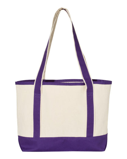 Q-Tees 20L Small Deluxe Tote Q125800 #color_Natural/ Purple