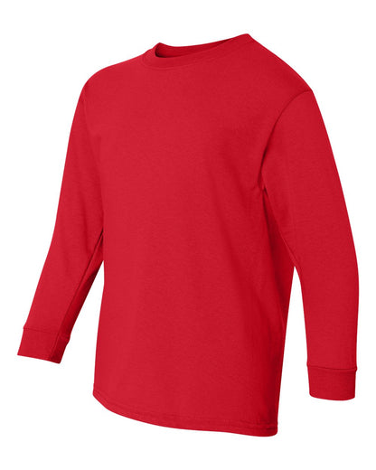 Gildan Heavy Cotton™ Youth Long Sleeve T-Shirt 5400B #color_Red