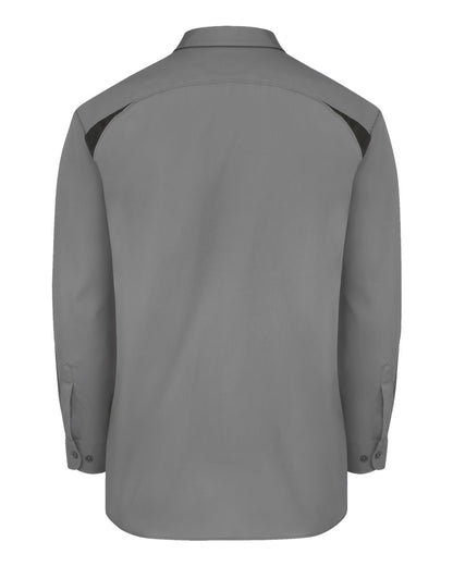 Dickies Men's Tall Long Sleeve Performance Team Shirt 6605T #color_Smoke/ Black