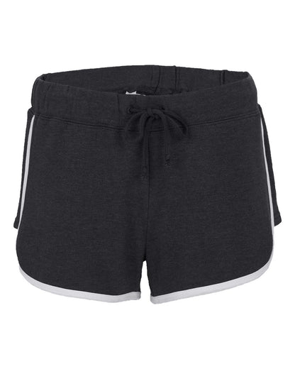 Boxercraft Women's French Terry Shorts BW6402 #color_Charcoal Heather/ White