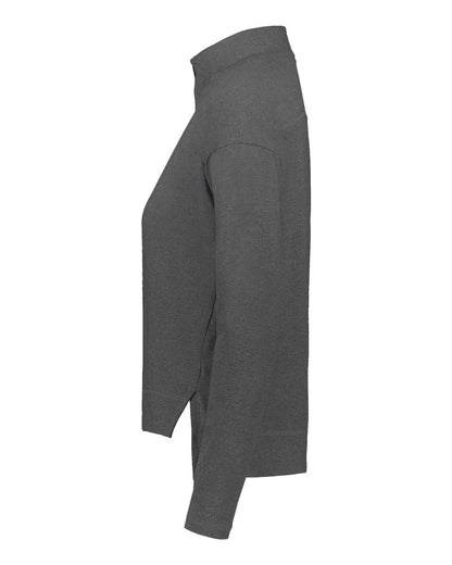 Holloway Women's Eco Revive™ Ventura Soft Knit Quarter-Zip Pullover 223753 #color_Carbon Heather