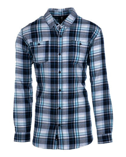 Burnside Men's Perfect Flannel Work Shirt 8220 #color_Navy/ White