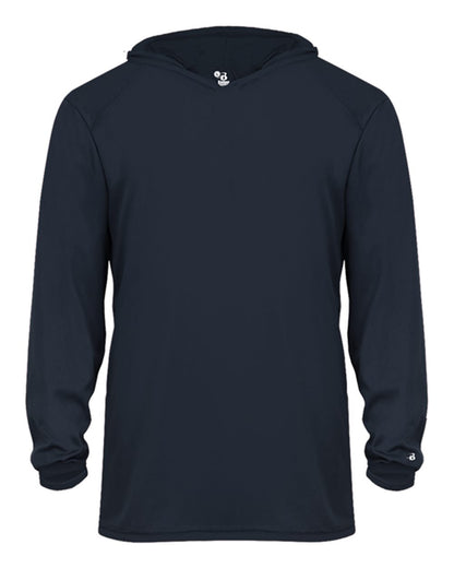 Badger Youth B-Core Long Sleeve Hooded T-Shirt 2105 #color_Navy