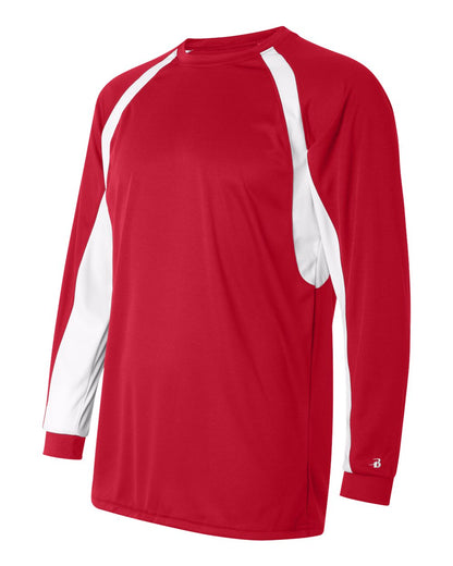 Badger B-Core Hook Long Sleeve T-Shirt 4154 #color_Red/ White