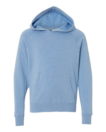 Independent Trading Co. Youth Lightweight Special Blend Raglan Hooded Sweatshirt PRM15YSB #color_Pacific